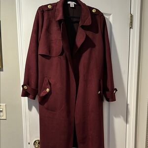Magaschoni Red Trench Coat Classic Full-Length Design